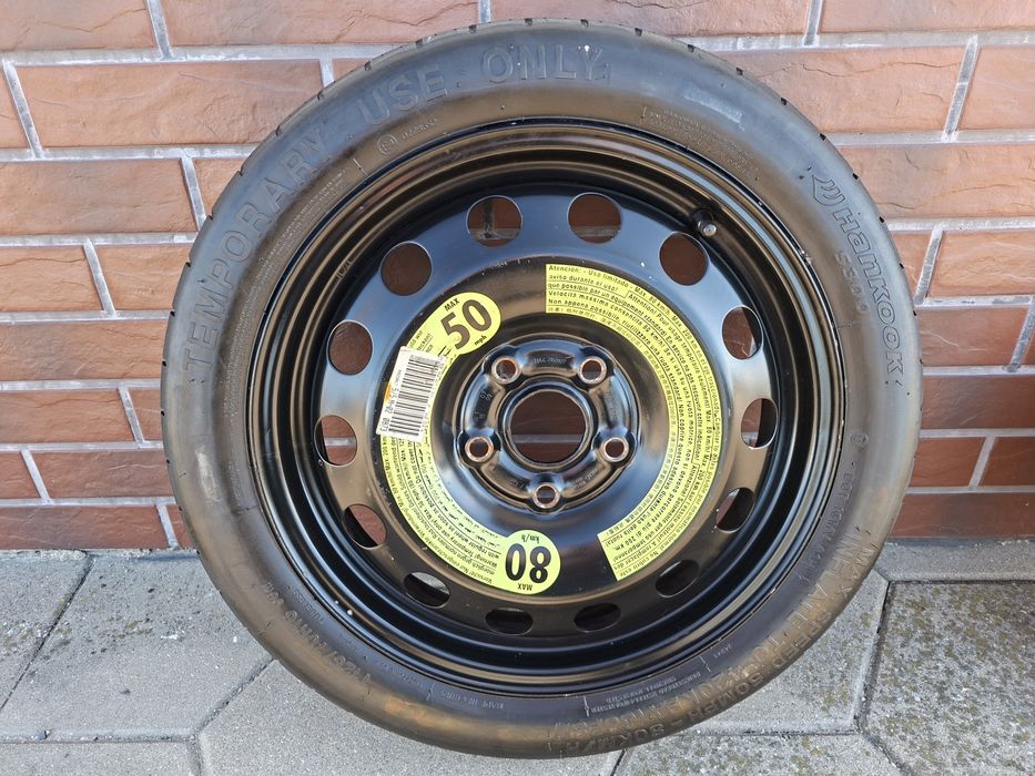 Zestaw koło dojazdowe 16" Audi A3 8P Vw Golf V VI lewarek klucz ucho