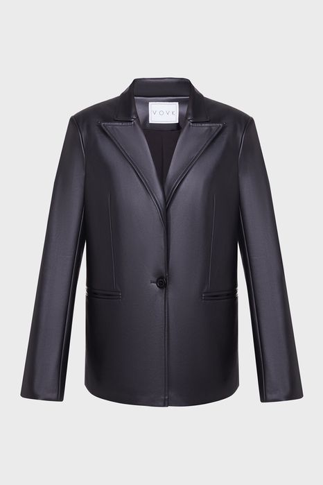 Жакет из эко-кожи черный
