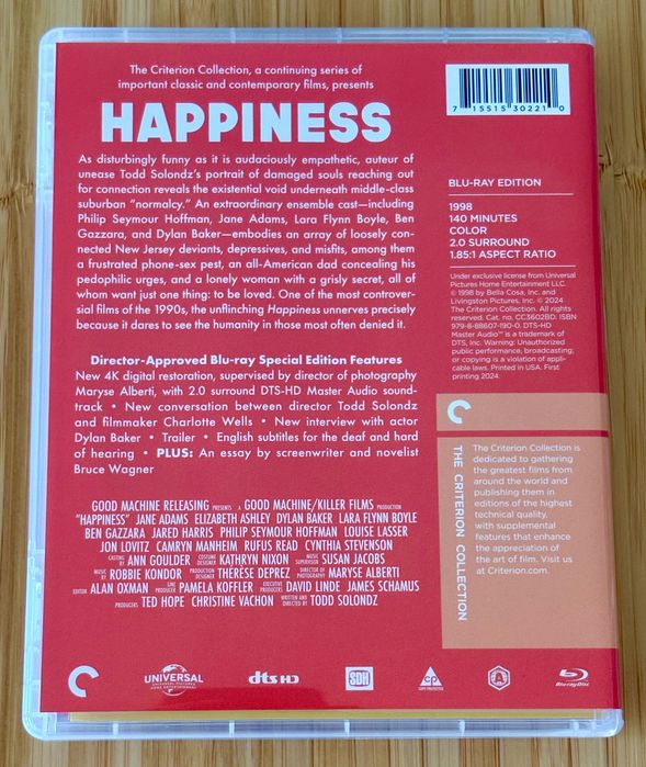 Happiness Blu-ray (Criterion Collection) - Como Novo