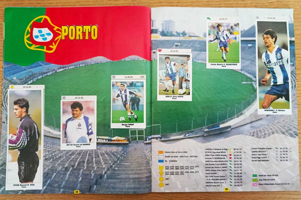 Caderneta SL Italy (no Panini) Eurocaps Stars Parade 94-95