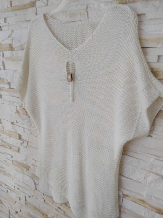 Kremowy sweter tunika r.42 44