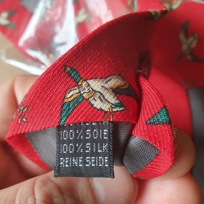 Krawat męski ptaki jedwab(niebieski k.)