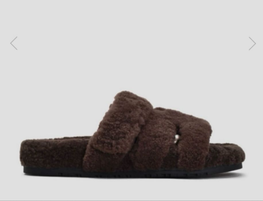 Тапочки меховые в стиле Hermes