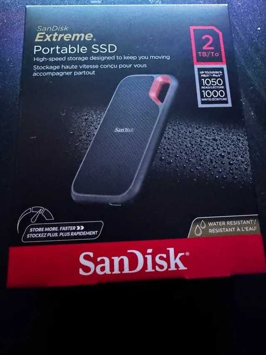 SSD portátil SanDisk Extreme de 2TB.