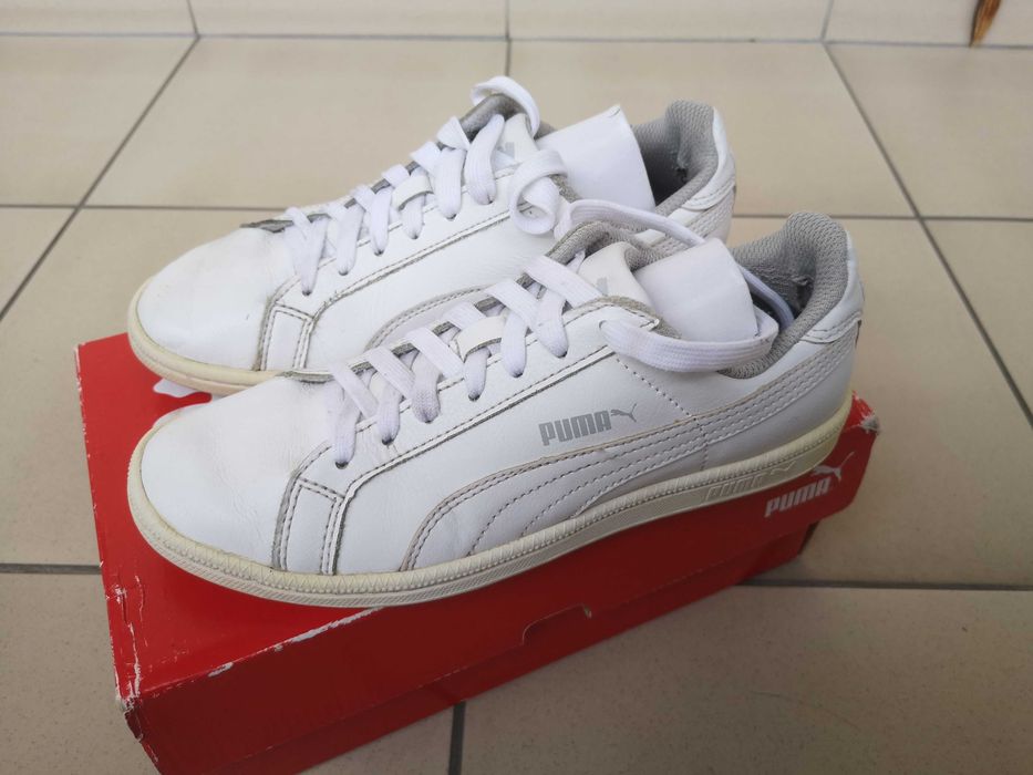 Buty Puma 36 skórzane białe uniwersalne komunijne