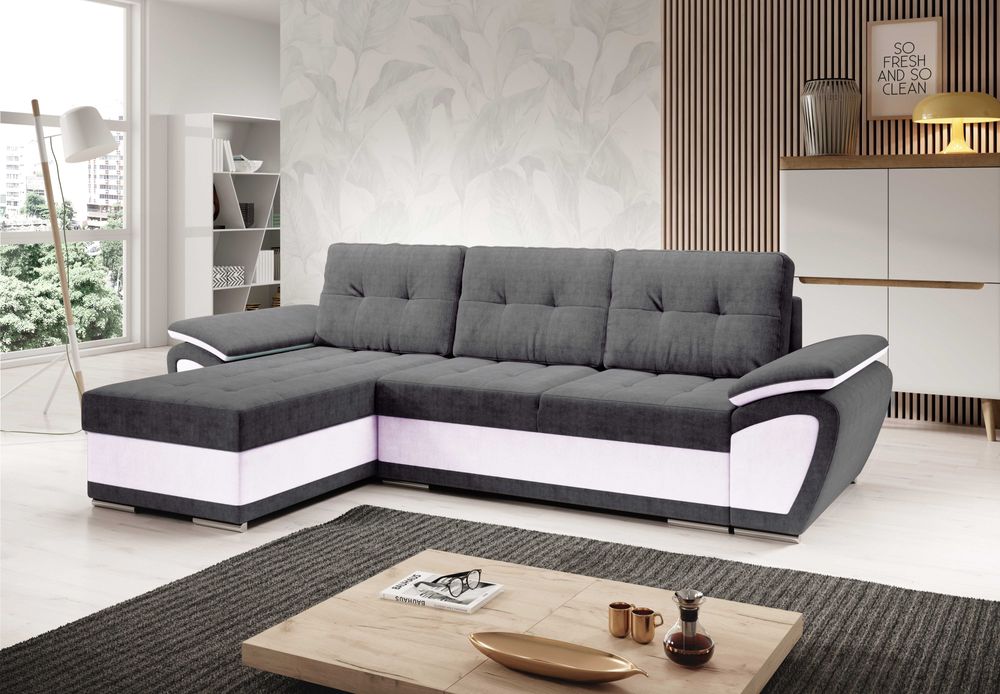 DARMOWA DOSTAWA Narożnik z funkcją spania ENZO sprężyny + automat