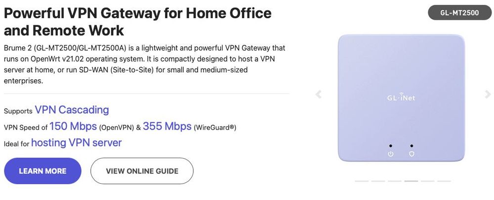 GL.iNet GL-MT2500 (Brume 2) Mini VPN USADO