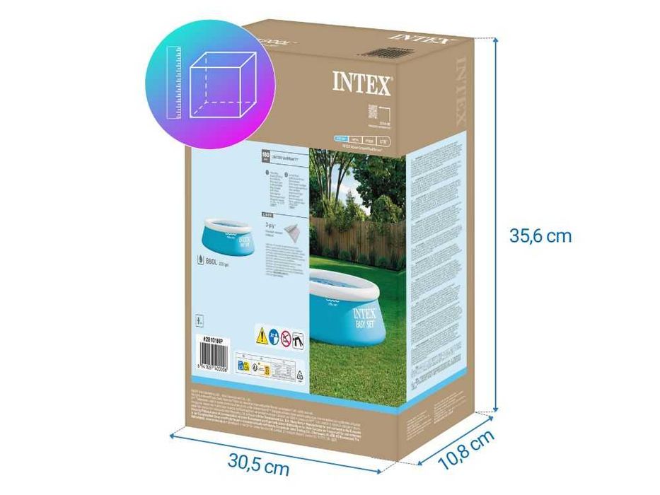 Наливной бассейн Intex 28101 Інтекс Интекс 183х51см, объём: 886л