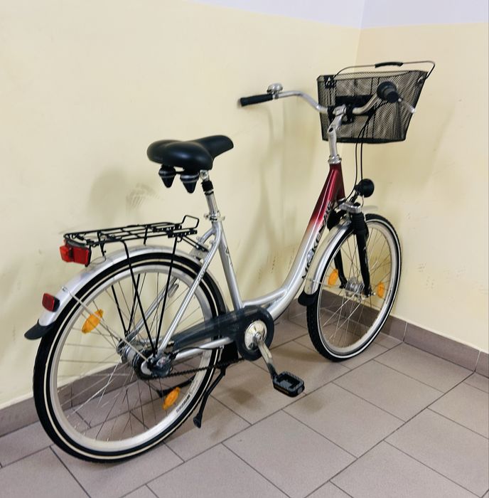 Ładny Rower Miejski Damski Damka 7 biegów + Koszyczek