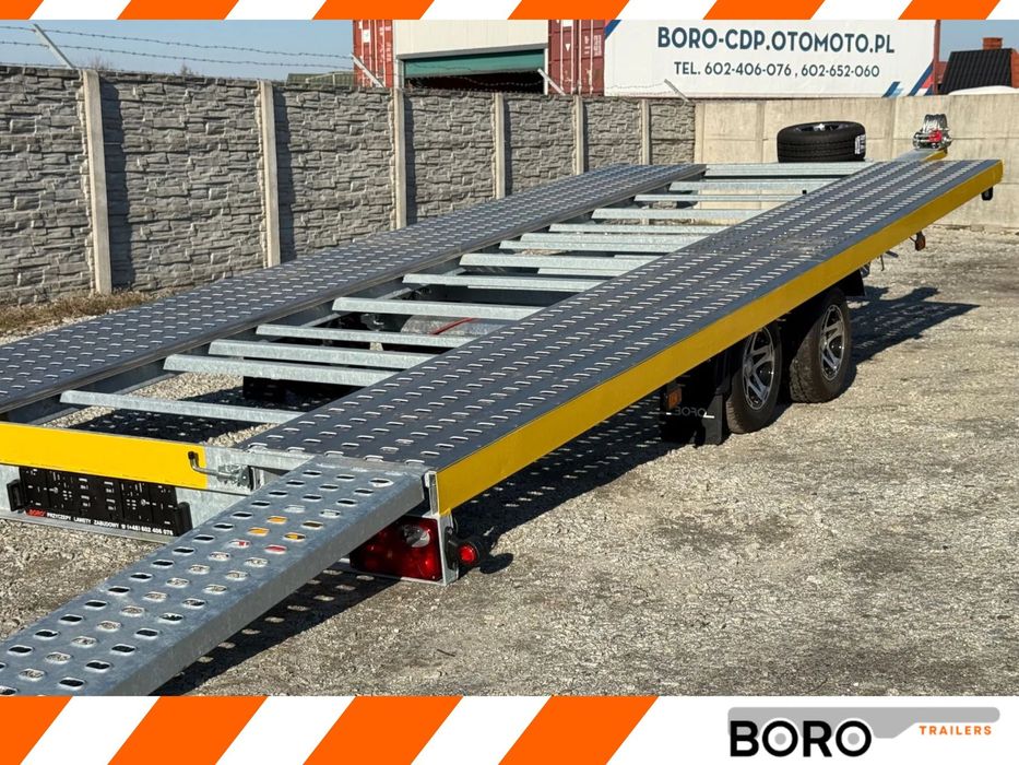 Boro LOTUS  Laweta uchylna 5x2,1m z najazdami DMC 1500-3000kg do niskich pojazdów