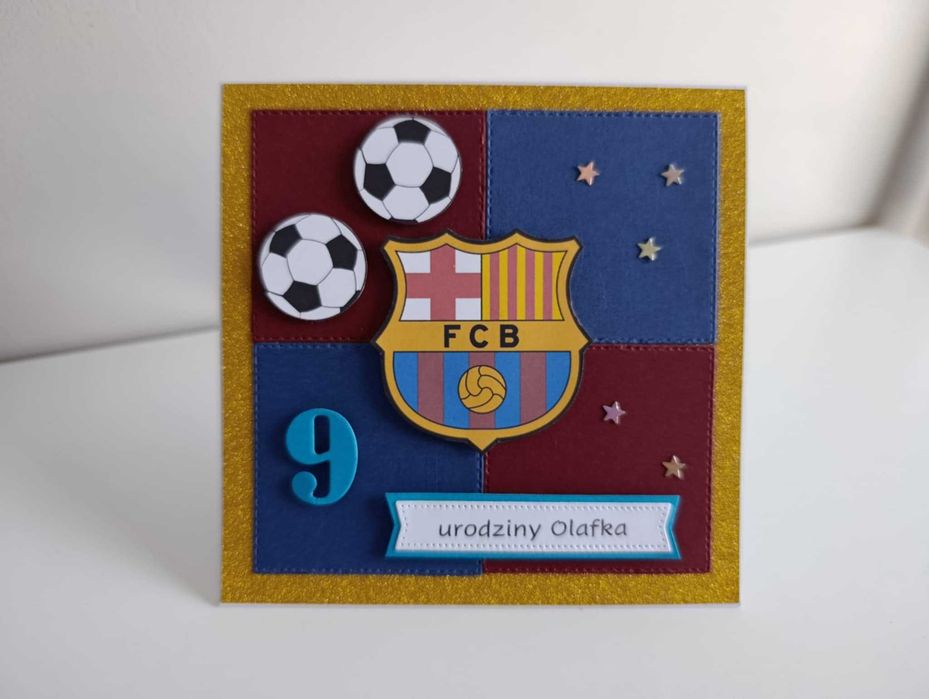 Kartka na urodziny ręcznie robiona Barcelona handmade