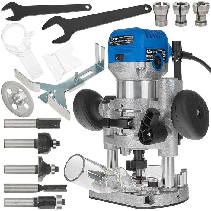 Frezarka górnowrzecionowa 710W krawędziowa regulacja obrotów +frezy