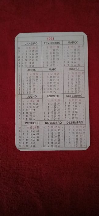 Calendário de bolso Frigo de 1991
