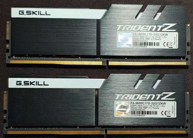 G.Skill DDR4 32GB (2x16GB) 3600MHz Trident Z Black/White CL17-19-19-39