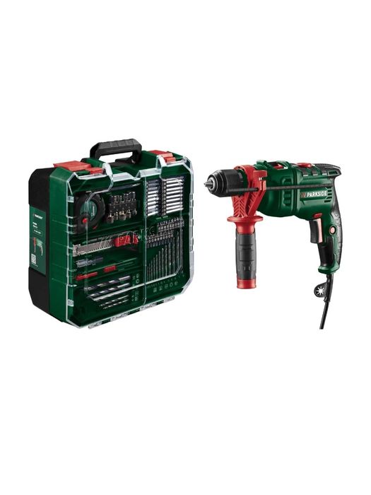 Conjunto ferramentas com berbequim de impacto parkside