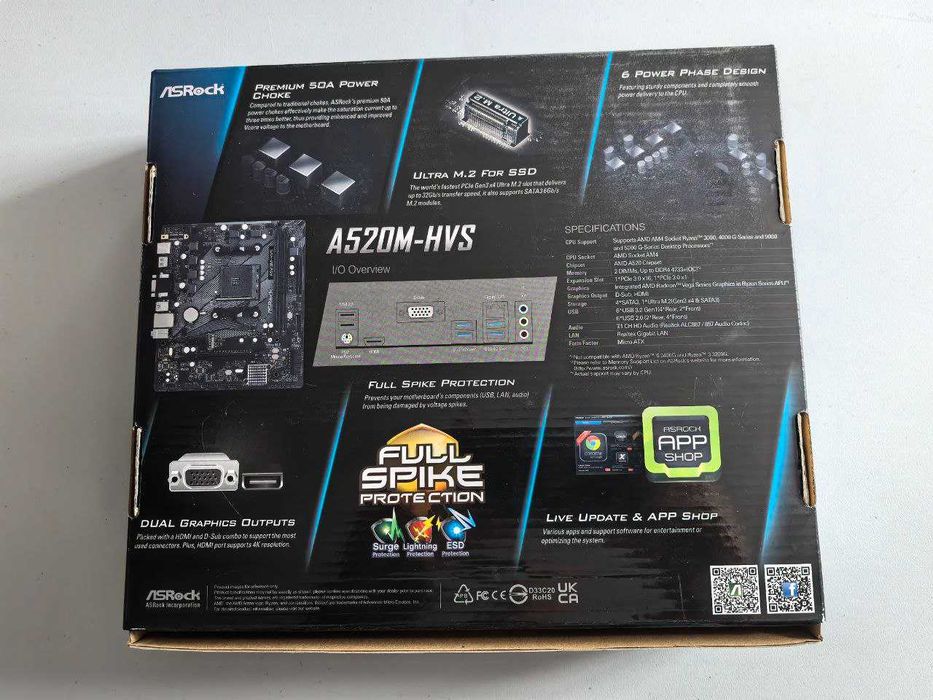 Płyta ASRock A520M-HVS /AMD A520M/DDR4/SATA3/M.2 NOWA Gwarancja