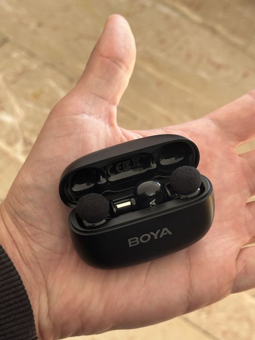 BOYA Mini microfone sem fios (2TX+1RX) conector USB-C