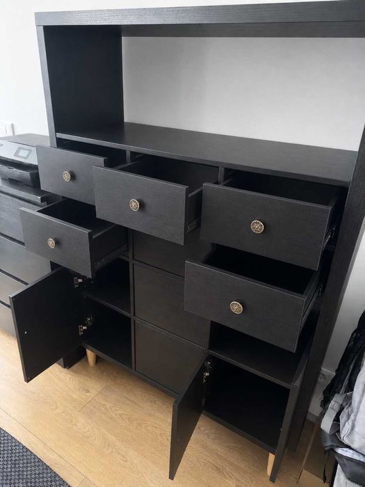 Móvel IKEA Kallax personalizado com pés, gavetas e puxadores – Excelente estado