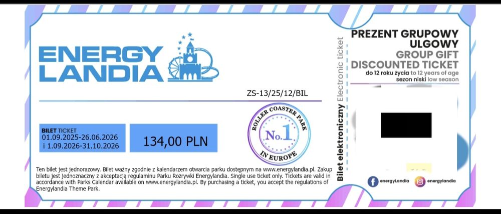 Bilety do Energylandii
