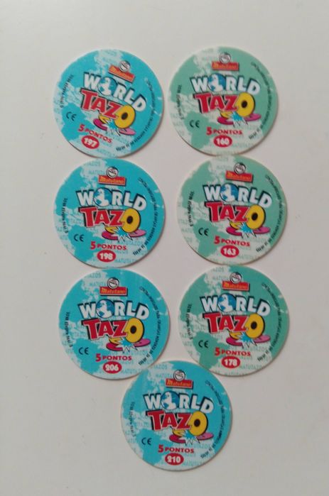 Mega,World,Magic e Tinny Toons Tazos vários antigos.