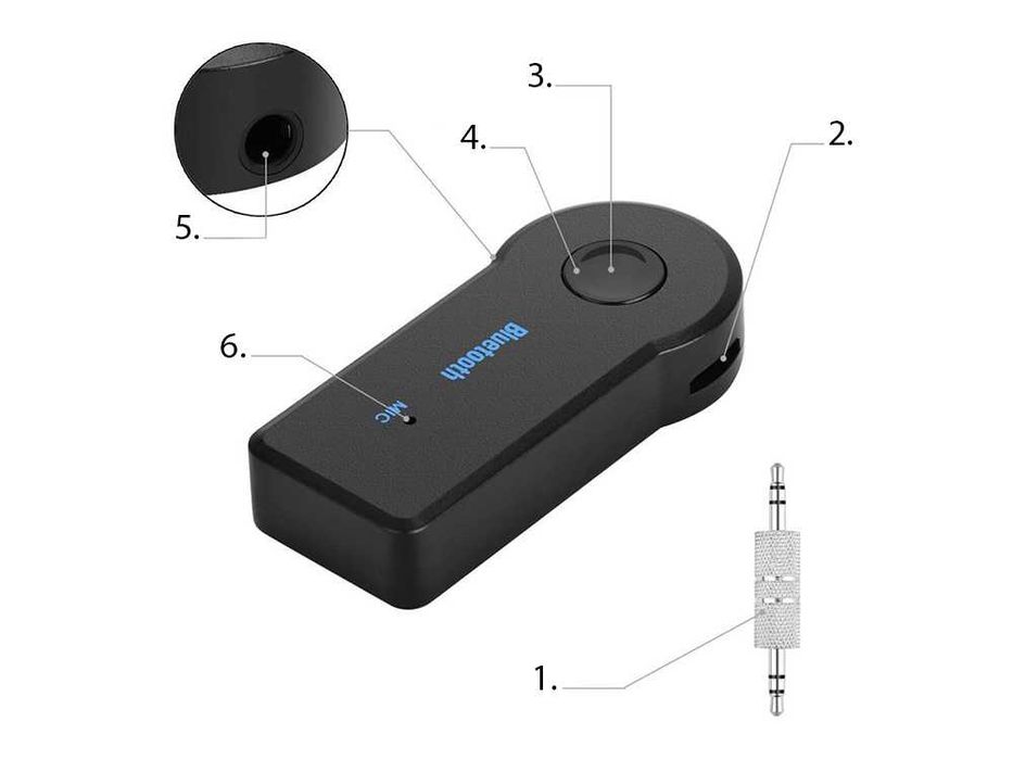 Odbiornik dźwięku adapter bluetooth aux minijack