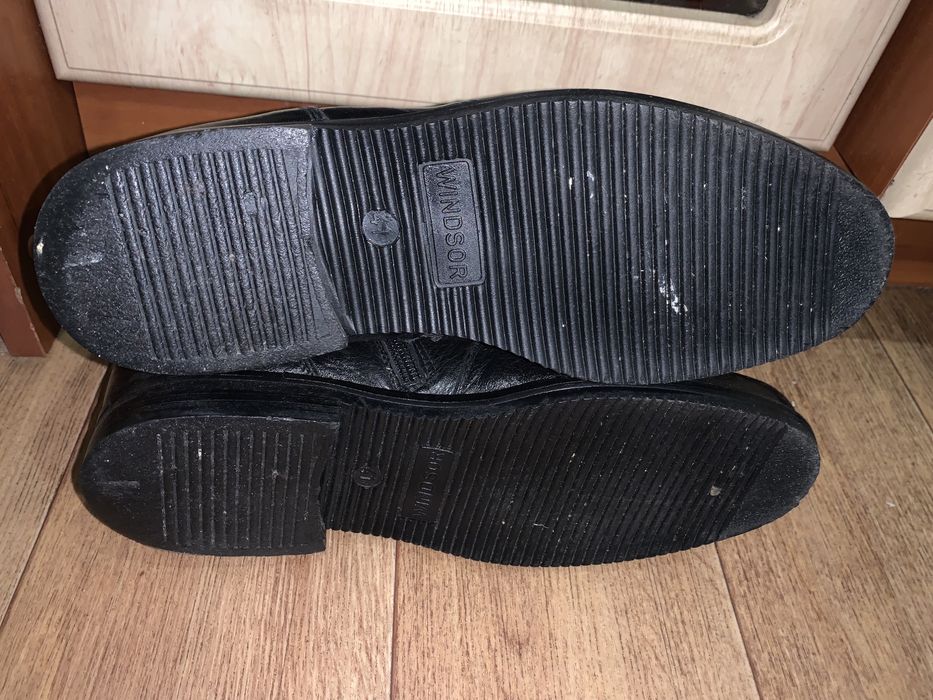 Ботинки кожаные цигейка