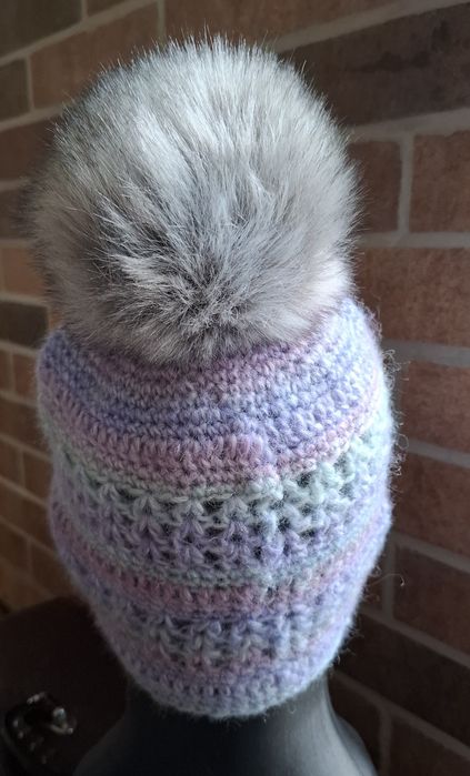 Ażurowa, ciepła czapka handmade