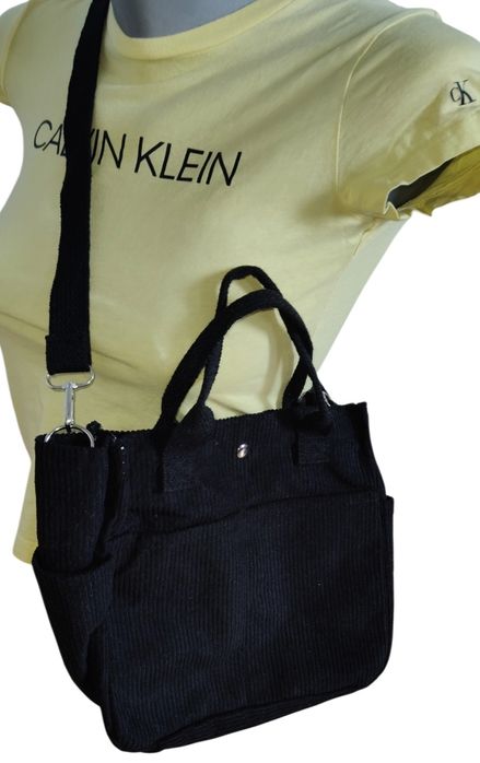 Markowa czarna wygodna torebka Fashion dużo przegródek pakowna do ręki