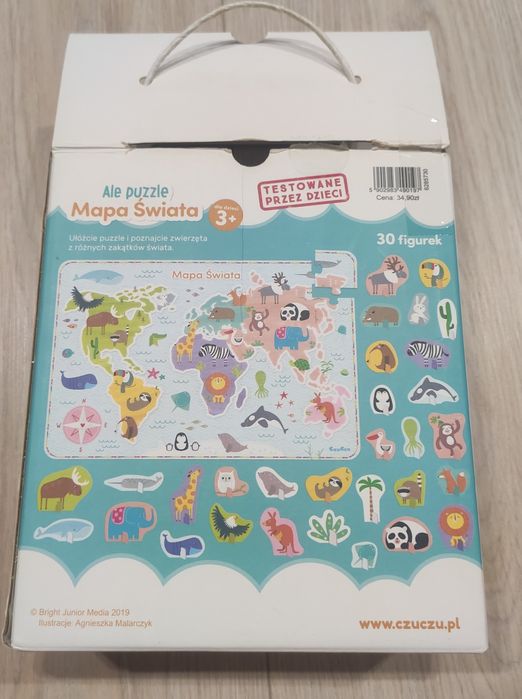 Puzzle CzuCzu Mapa świata 3+