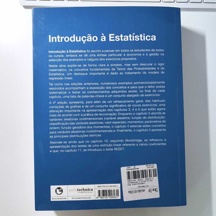 Introdução à Estatística, 4.ª Edição - COMO NOVO