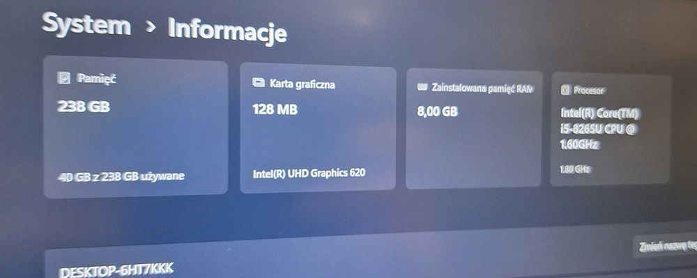 Laptop Dell Latitude 5400 i5-8265u/ 8 GB RAM/ 256GB SSD/ W11