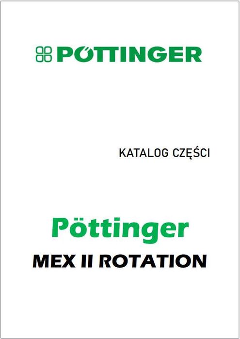 Katalog części i instrukcja obsługi Pottinger MEX II Rotation