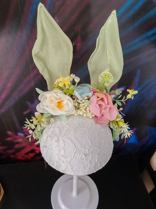 Opaska na głowę uszy zajączka kwiaty