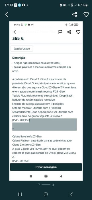 Cadeira / ovo cybex cloud z i-size com tecido antitranspirante