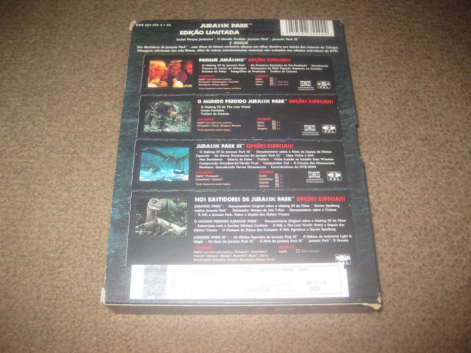 Pack "Jurassic Park" Edição Especial Limitada em Digipack! 4 Discos!
