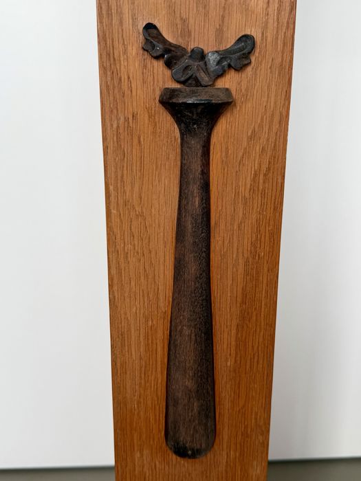 Stary Drewniany Postument Kolumnowy Piedestał Lity DĄB MASYW Jugendstil Art Deco Kolumna pod Rzeźbę Lampa Gabinet Unikat Antyk 86cm  kiwetnik ok 1910r