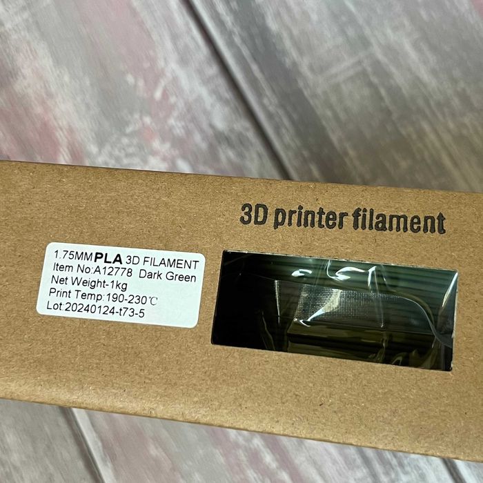 PLA пластик 1кг для 3D принтера та 3д друку. Темнозелений ПЛА філамент