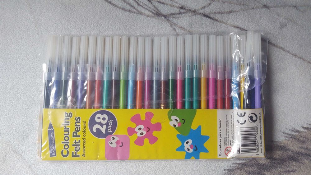 Nowe flamastry, pisaki, mazaki (28 sztuk)