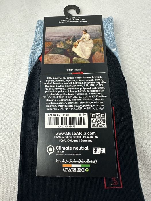 Musearta skarpetki z motywem Edvard Munch