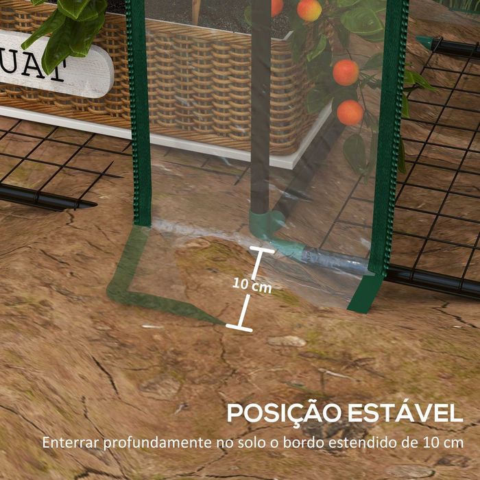 Estufa compacta para terraço com 6 prateleiras transparente