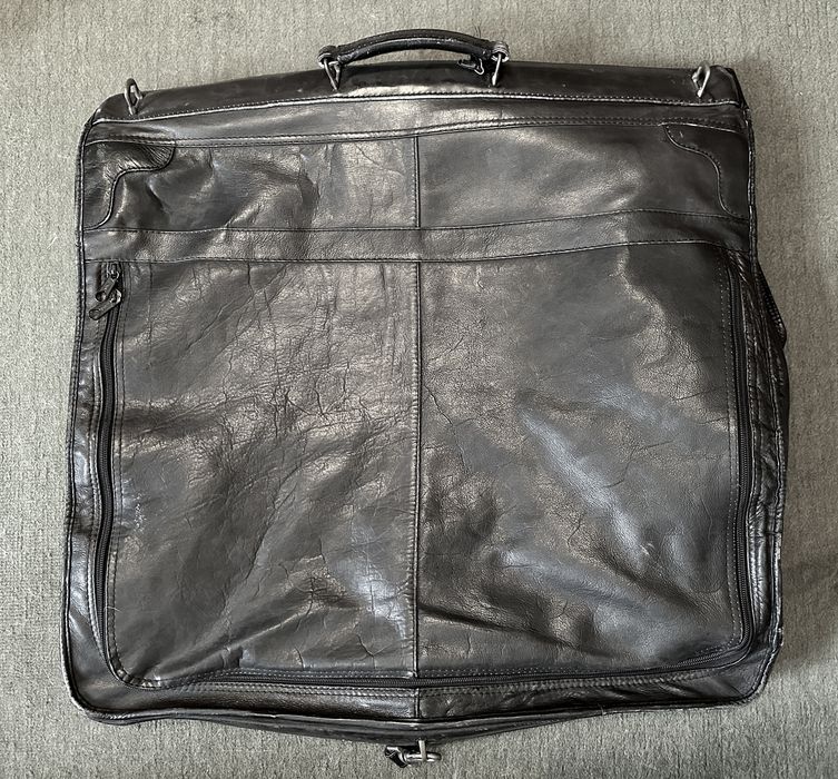 Black Leather Suit Hanger - Vintage