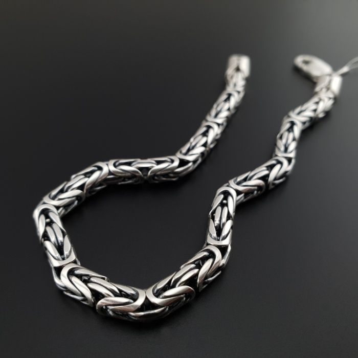 Чоловічий срібний браслет лисячий хвіст срібло візантия фокс 925 проба