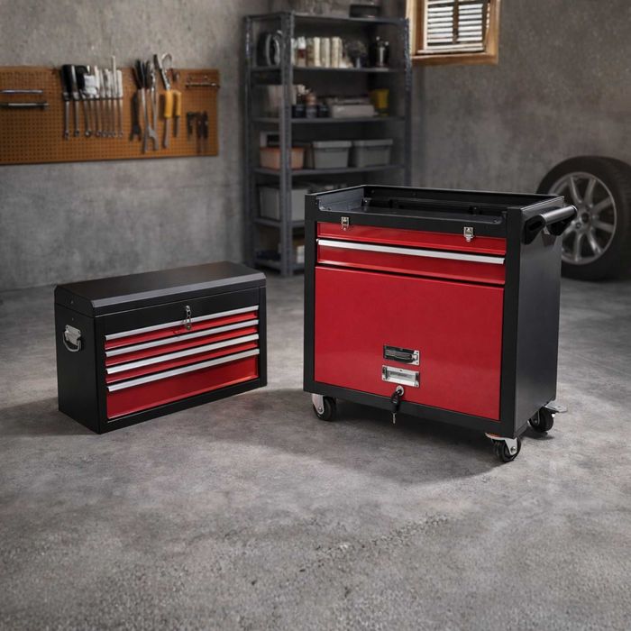 wózek warsztatowy wózek narzędziowy mobilny szafka z szufladami 2w1