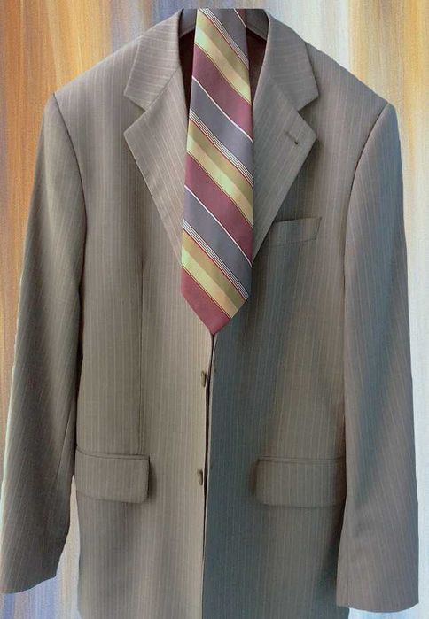Мужской костюм классический, Полоска Капучино, Стиль, Подарок