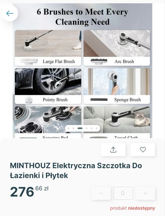 Szczotka elektryczna do czyszczenia minthouz