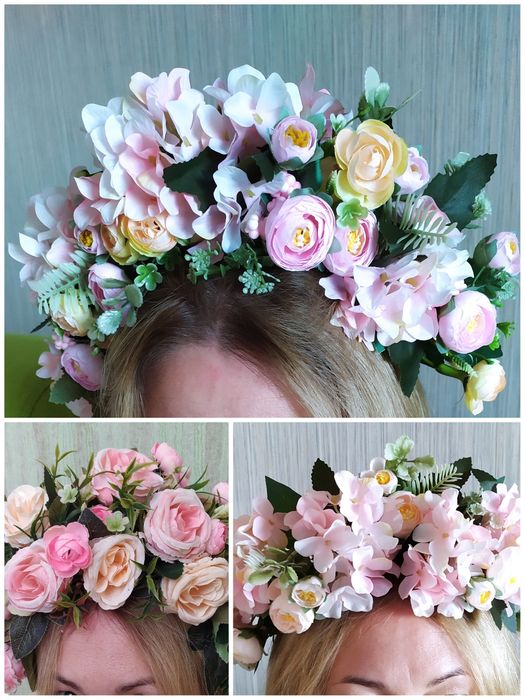 Віночок весняний вінок український новорічний обруч з пір'я зірка