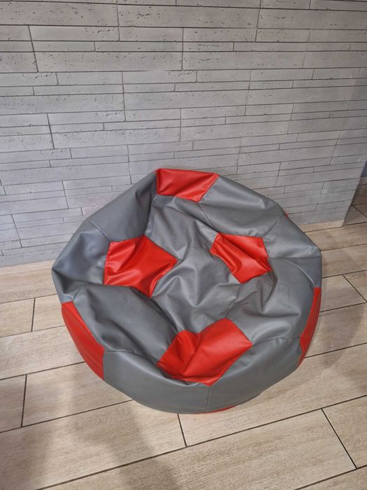 Pufa piłka duża czerwono-szara