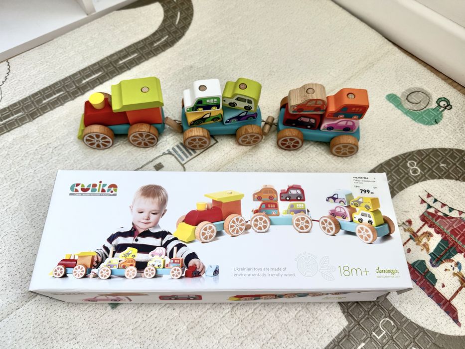 Поезд деревянный Cubika Train&Cars
