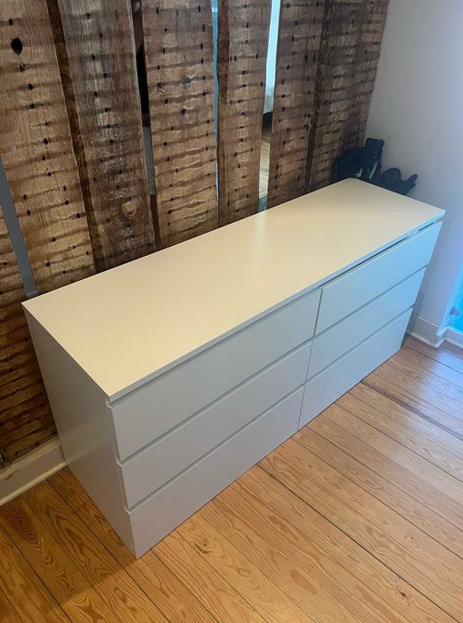 MALM - Cómoda c/6 gavetas, branco, 160x78 cm