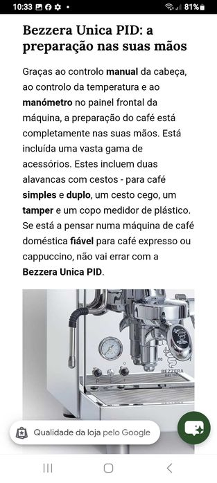 Maquina de café  de marca BEZZERA